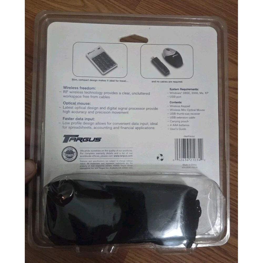 Targus PAKP003U Wireless Keypad Mouse Combo Vintage Sealed New Old Stock